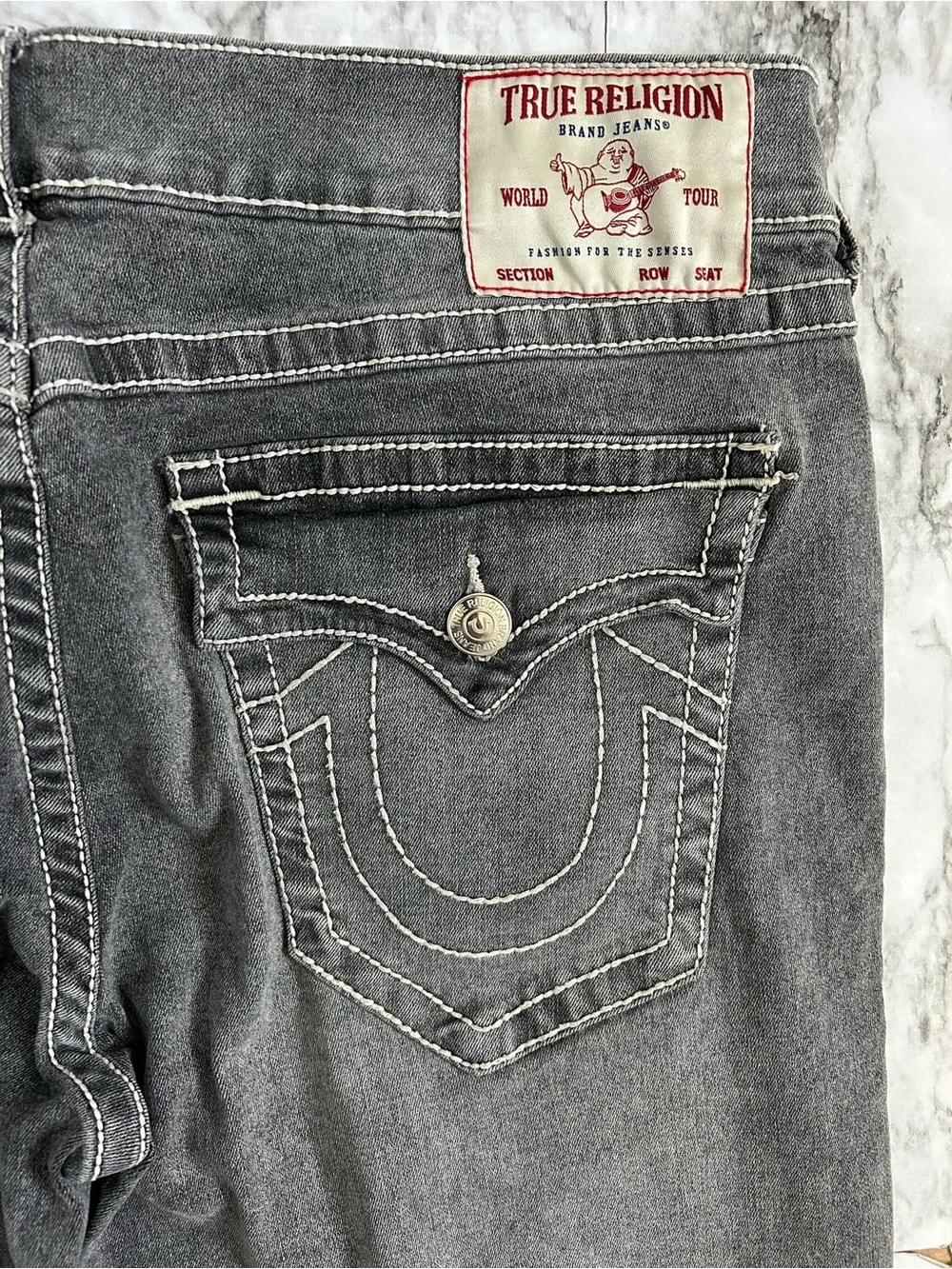 True Religion | men’s size 36 x32 Ricky relaxed Straight leg Jeans gray wash